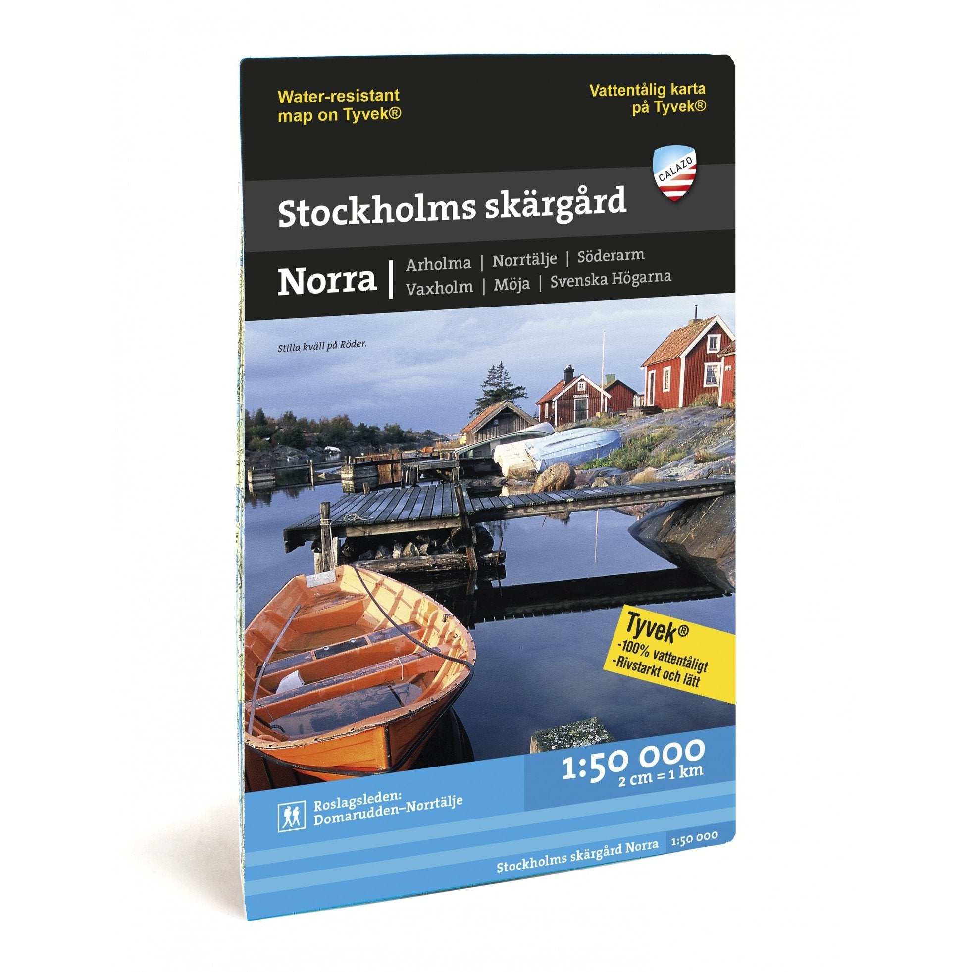 Calazo Karta Tyvek, Stockholms Norra Skärgård-Kajaksidan